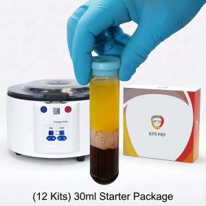 BTR PRP 30ml Starter Package including 12 FDA-cleared 30ml kits and the ELMI CM-6M centrifuge.